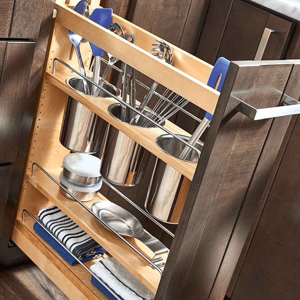 6" Pullout Organizer with BLUMOTION Soft-Closing, Wood - Alt Image 3