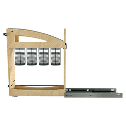 5" Craftsman Utensil Pullout Organizer with Black Accents for 9" Base Cabinets, Light Brown Alt 5 - Image