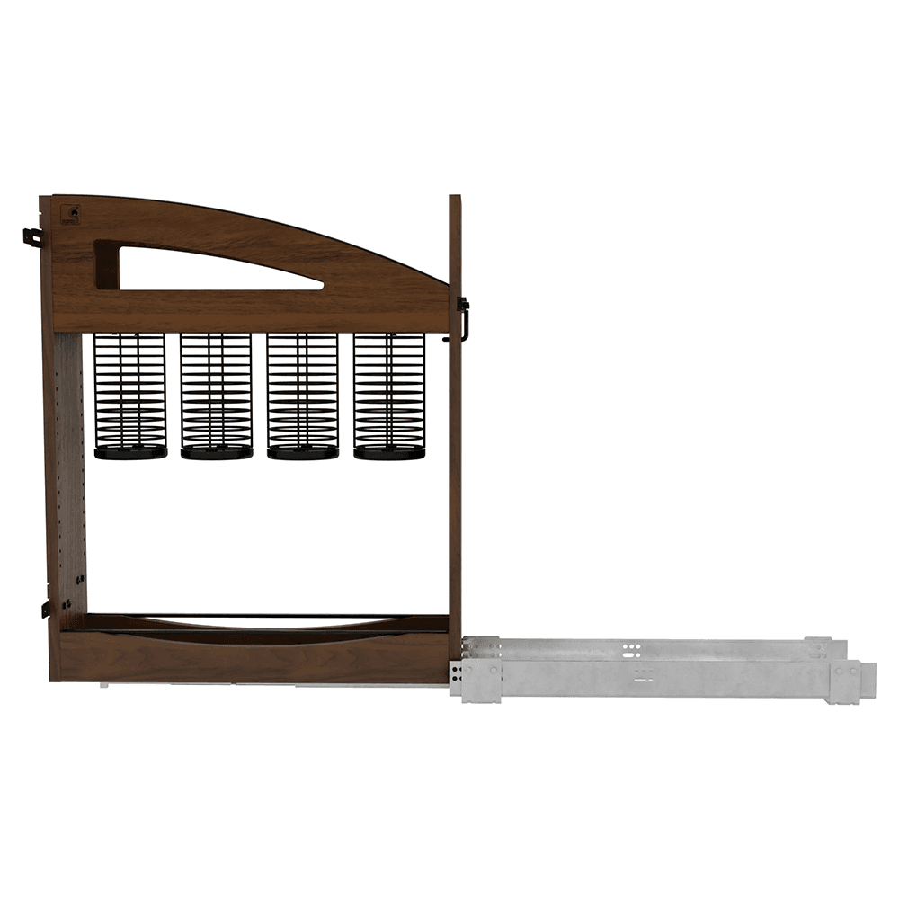 5" Craftsman Utensil Pullout Organizer with Black Accents for 9" Base Cabinets, Dark Brown Alt 5 - Image