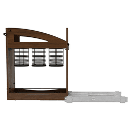 8" Craftsman Utensil Pullout Organizer with Black Accents for 12" Base Cabinets, Dark Brown Alt 5 - Image