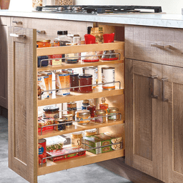 7-1/2" 3-Shelf Side/Bottom Mount Pullout Organizer with BLUMOTION Soft-Closing, Semi-gloss - Alt Image 1