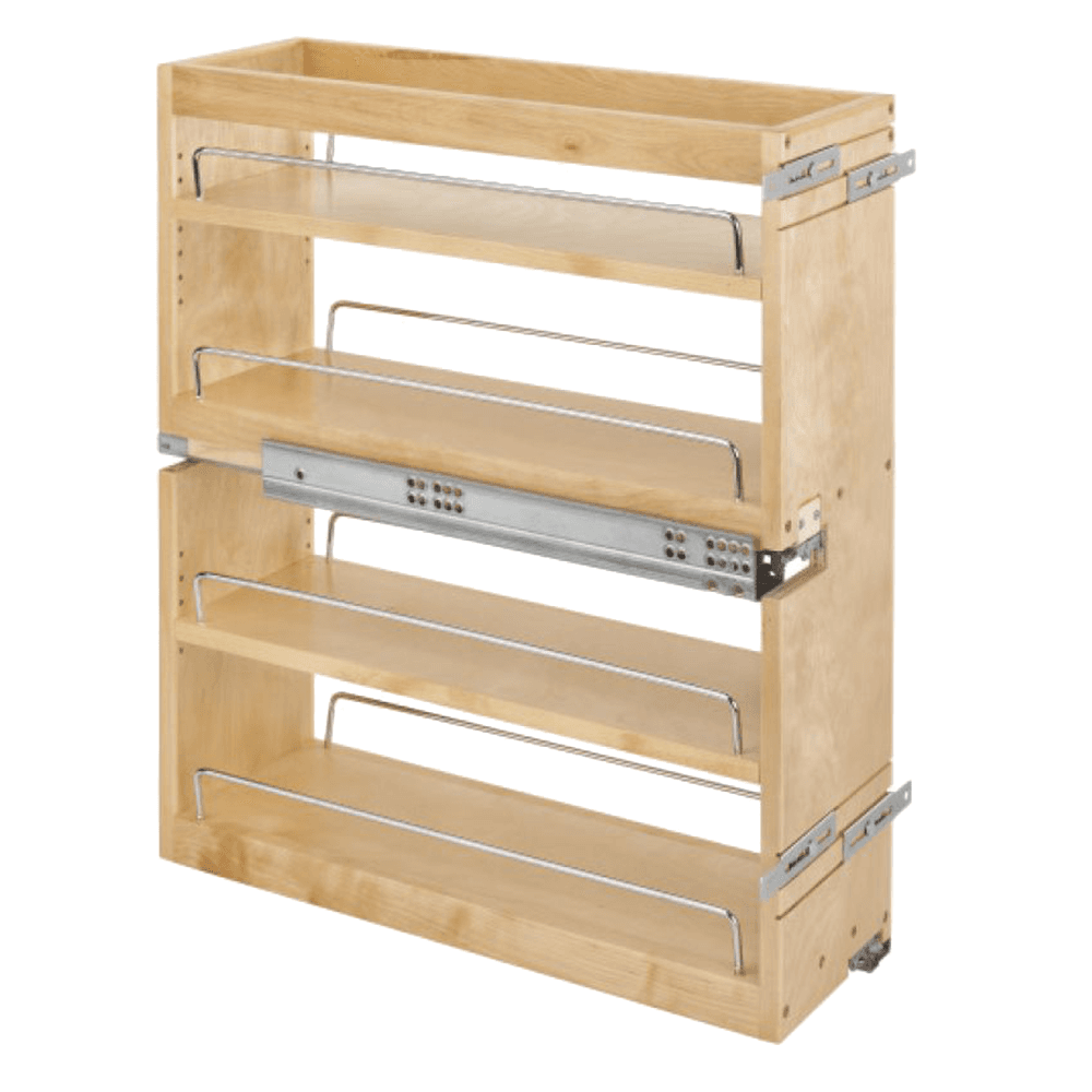 7-1/2" 3-Shelf Side/Bottom Mount Pullout Organizer with BLUMOTION Soft-Closing, Semi-gloss - Main Image