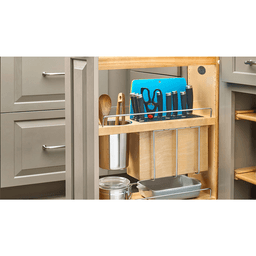 9-9/32" Side Mount Knife/Utensil Pullout Organizer with BLUMOTION Soft-Closing, Semi-Gloss - Alt Image 1