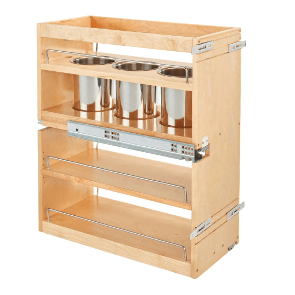 10-1/2" 2-Shelf Side/Bottom Mount Utensil Organizer with BLUMOTION Soft-Closing, Semi-gloss - Main Image