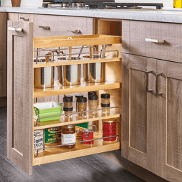 7-1/2" 2-Shelf Side/Bottom Mount Utensil Organizer with BLUMOTION Soft-Closing, Semi-gloss - Alt Image 1
