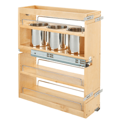 7-1/2" 2-Shelf Side/Bottom Mount Utensil Organizer with BLUMOTION Soft-Closing, Semi-gloss - Main Image