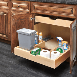 27-1/2" U-Vanity Pullout Organizer with BLUMOTION Soft-Closing, Wood - Alt Image 1