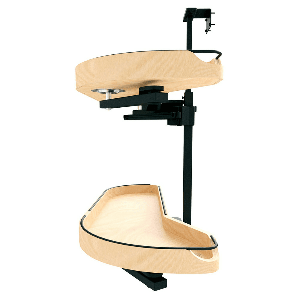 12" Two-Tier Craftsman Collection Girasolo with Soft-Close/Black Accents for Left Opening/Blind Right Corner Cabinet, Light Brown Alt 1 - Image