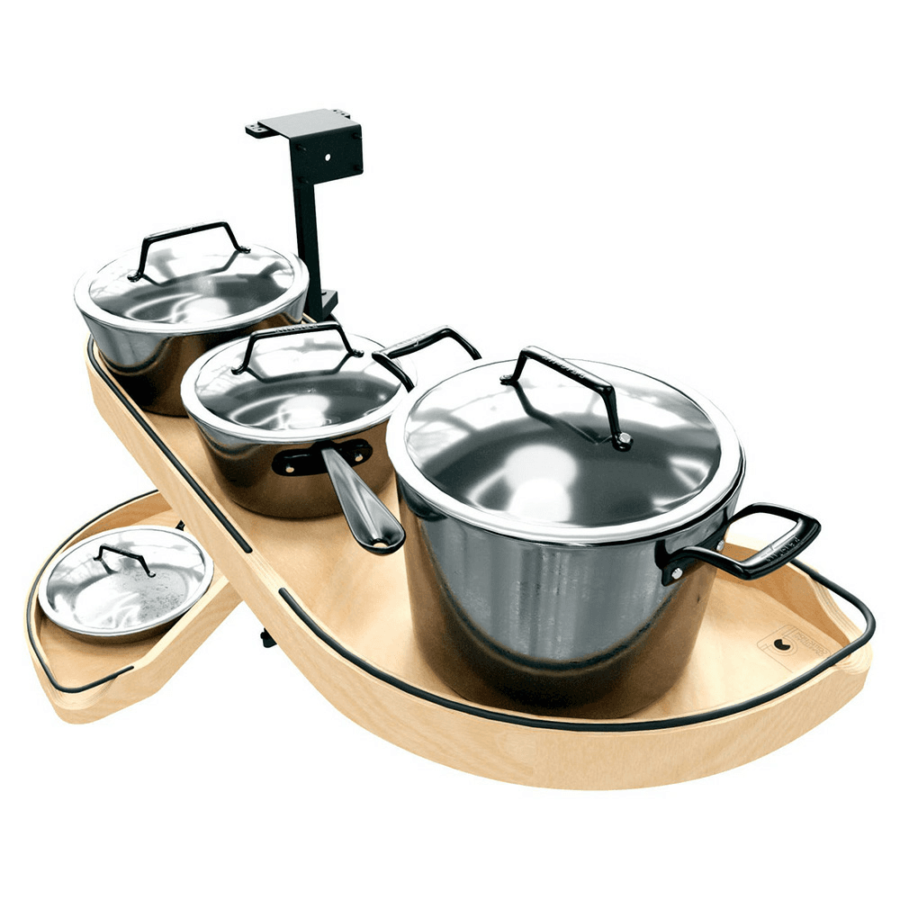 12" Two-Tier Craftsman Collection Girasolo with Soft-Close/Black Accents for Left Opening/Blind Right Corner Cabinet, Light Brown Alt 5 - Image