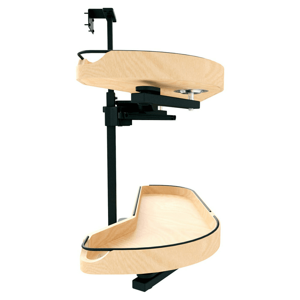 12" Two-Tier Craftsman Collection Girasolo with Soft-Close/Black Accents for Right Opening/Blind Right Corner Cabinet, Light Brown Alt 1 - Image