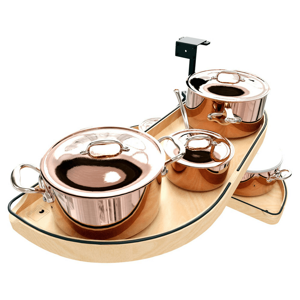 15" Two-Tier Craftsman Collection Girasolo with Soft-Close/Black Accents for Right Opening/Blind Right Corner Cabinet, Light Brown Alt 4 - Image