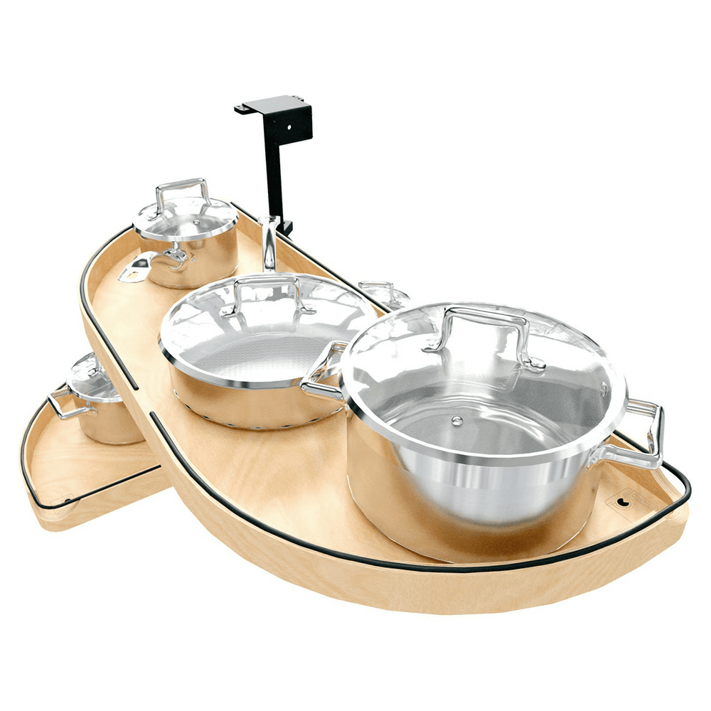 18" Two-Tier Craftsman Collection Girasolo with Soft-Close/Black Accents for Left Opening/Blind Right Corner Cabinet, Light Brown Alt 5 - Image