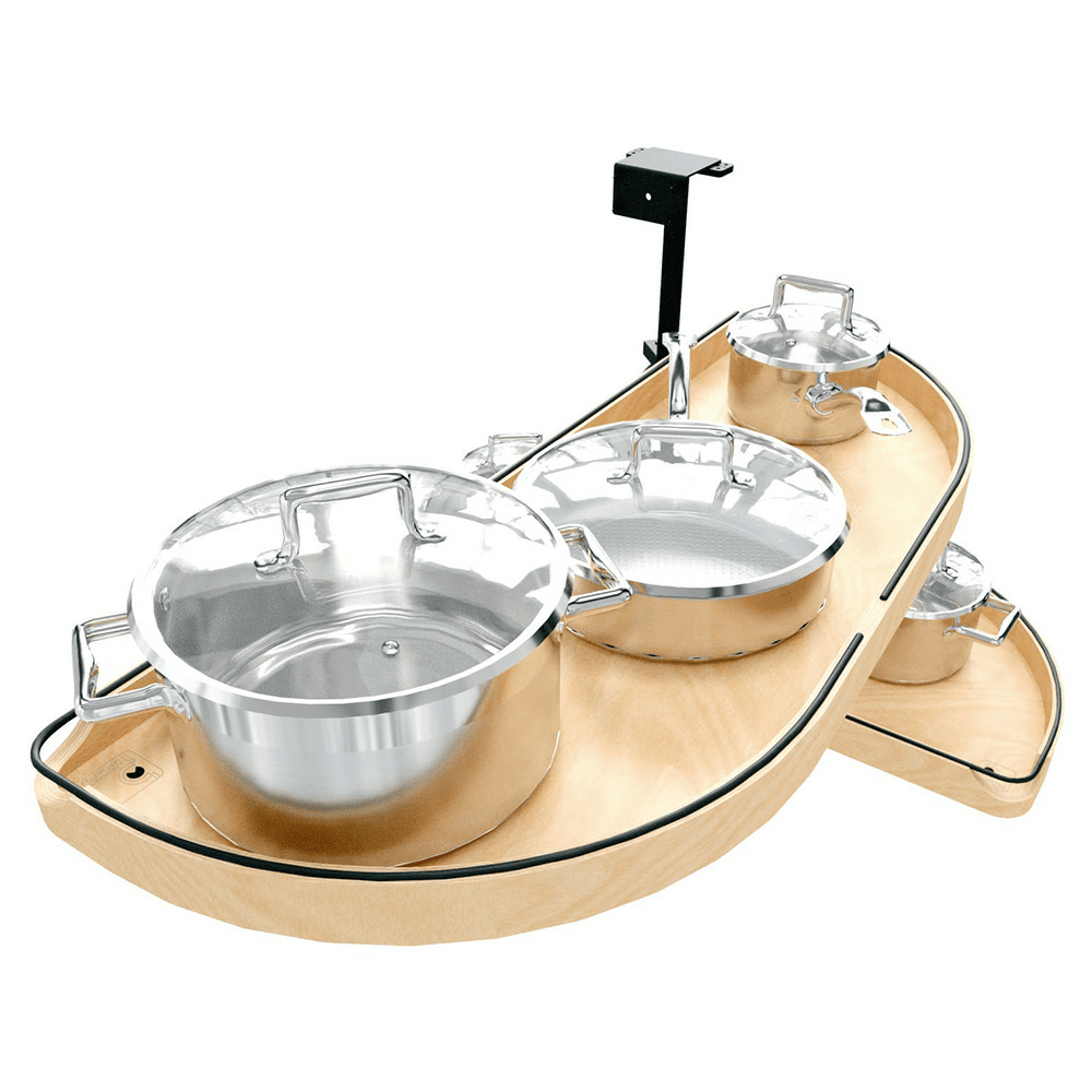 18" Two-Tier Craftsman Collection Girasolo with Soft-Close/Black Accents for Right Opening/Blind Right Corner Cabinet, Light Brown Alt 4 - Image