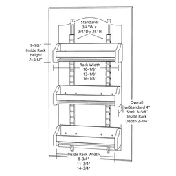 10-1/8" 3-Tier Wood Door-Mount Adjustable Spice Rack, Chrome Alt 3 - Image
