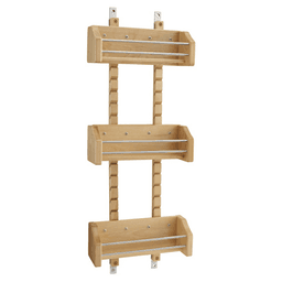 10-1/8" 3-Tier Wood Door-Mount Adjustable Spice Rack, Chrome Main - Image