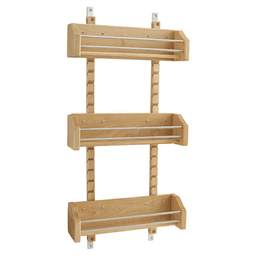 13-1/8" 3-Tier Wood Door-Mount Adjustable Spice Rack, Chrome Main - Image