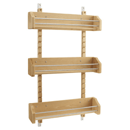 16-1/8" 3-Tier Wood Door-Mount Adjustable Spice Rack, Chrome Main - Image