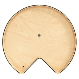 28" Craftsman Kidney Lazy Susan for Corner Base Cabinet with Swivel Bearing/Black Accent, Light Brown Alt 1 - Image