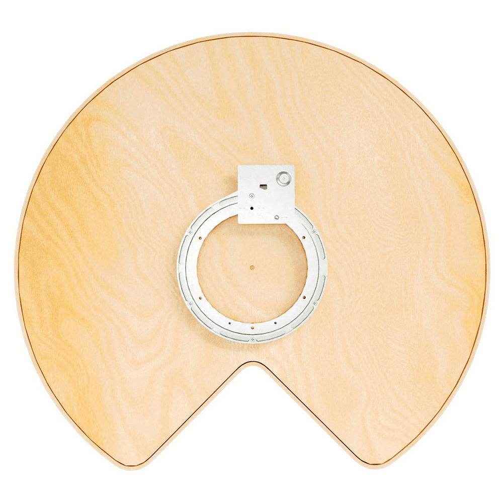32" Craftsman Kidney Lazy Susan for Corner Base Cabinet with Swivel Bearing/Black Accent, Light Brown Alt 4 - Image