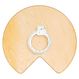 32" Craftsman Kidney Lazy Susan for Corner Base Cabinet with Swivel Bearing/Black Accent, Light Brown Alt 4 - Image