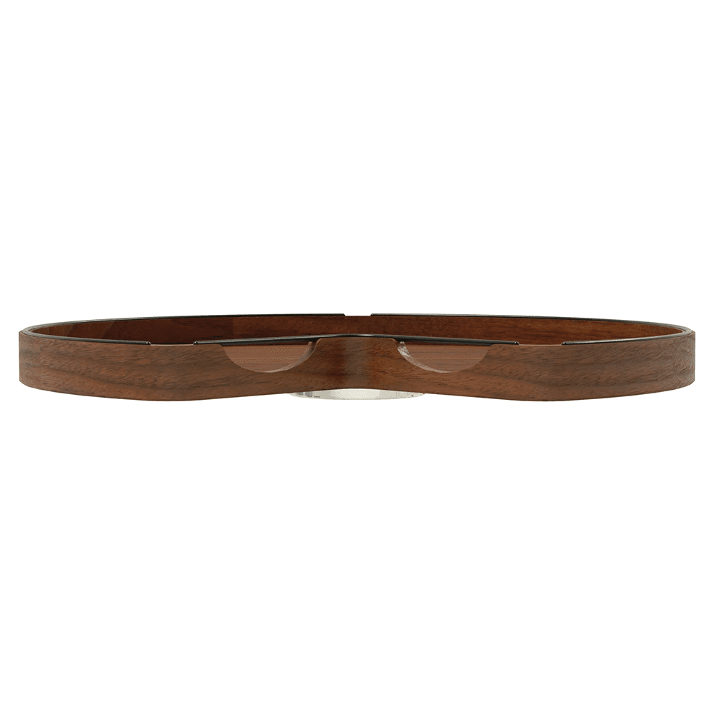 28" Kidney 1 Tray Wood Lazy Susan with Steel Swivel Bearing Alt 3 - Image