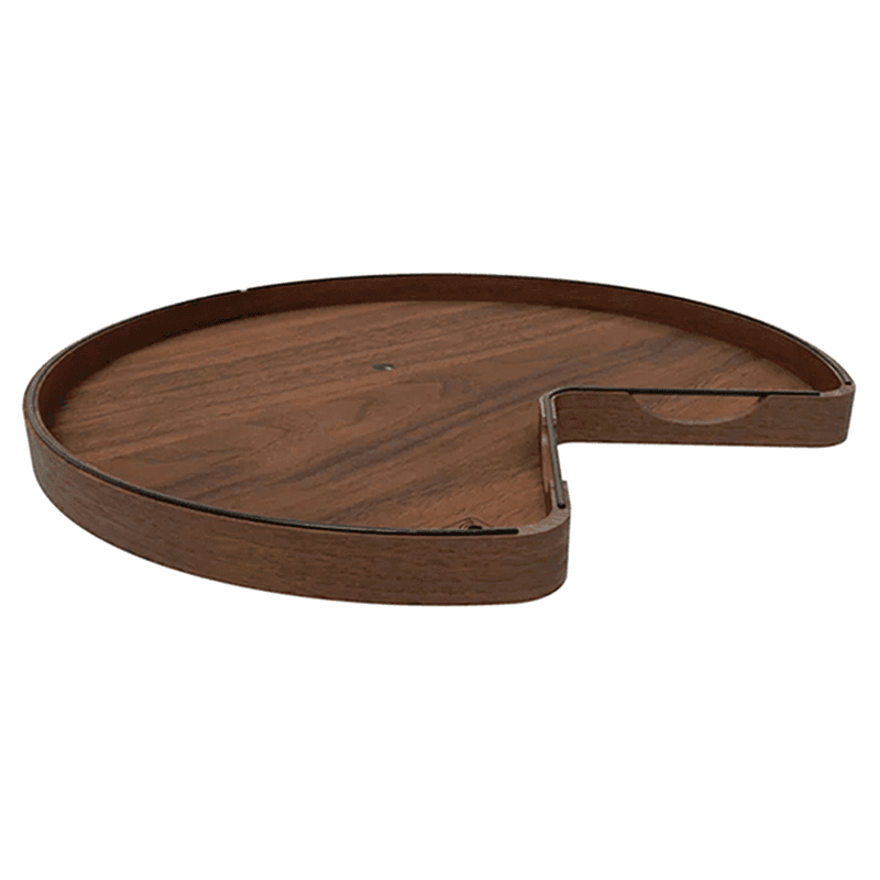 32" Kidney 1 Tray Wood Lazy Susan with Steel Swivel Bearing Main - Image