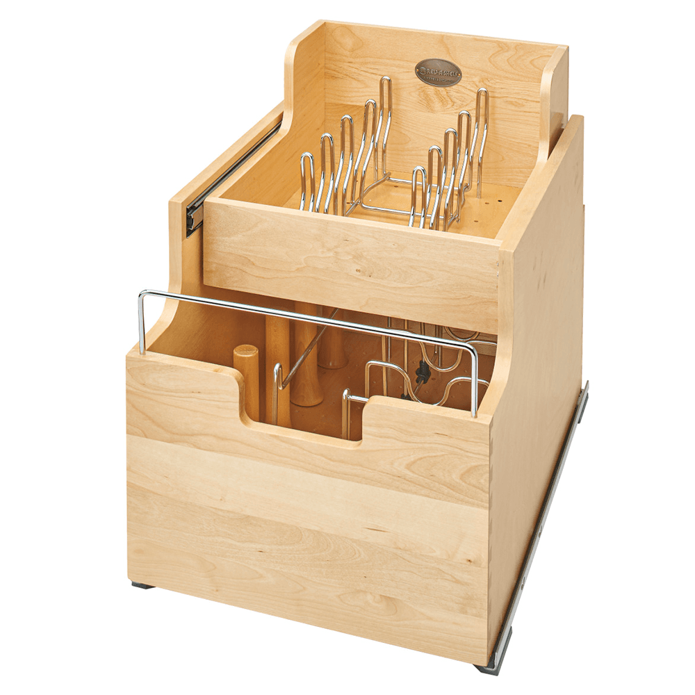 14-1/2" 2-Tier Cookware Organizer with MOVENTO Soft-Closing, Natural Maple - Main Image