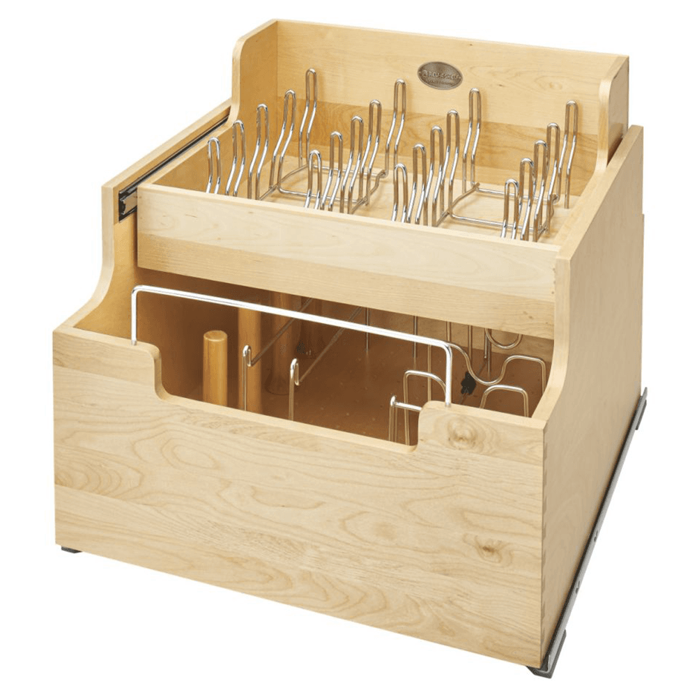 20-1/2" 2-Tier Cookware Organizer with MOVENTO Soft-Closing, Natural Maple - Main Image