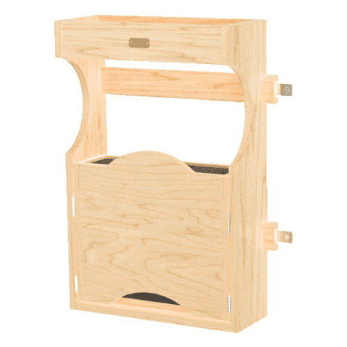 13-1/2" 4DMKB Door-Mount Tip-Out Knife Storage Organizer, Clear Polyurethane Alt 1 - Image