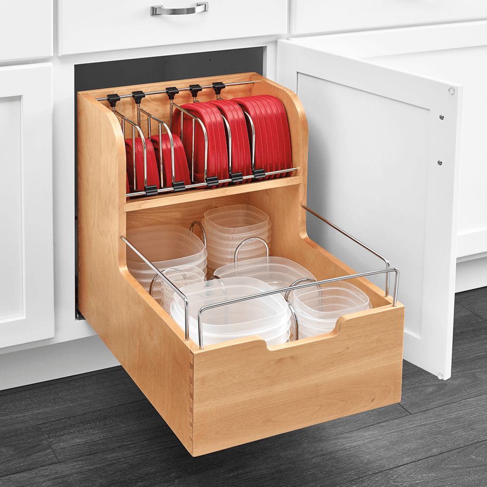 20-1/2" Food Storage Container Organizer with BLUMOTION Soft-Closing for 24" Cabinet Opening, Wood - Alt Image 5