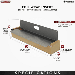 3-3/8" Foil Wrap Insert with Sliding Cutting Blade, Black Alt 10 - Image