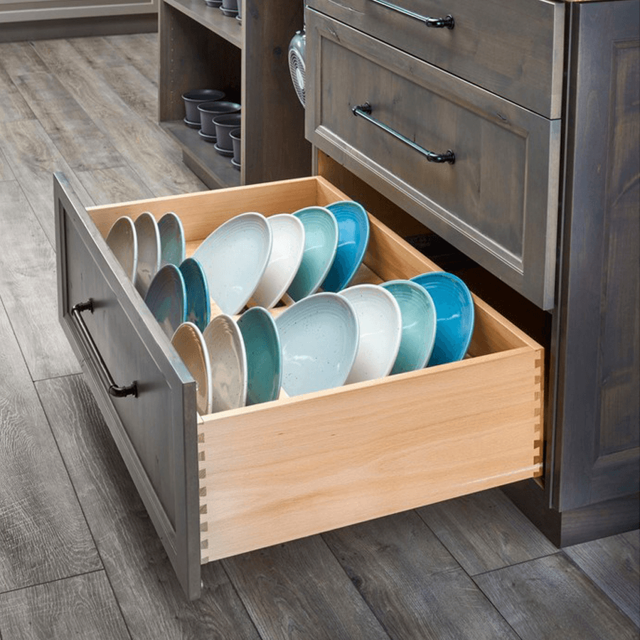 28-1/2" - 33-3/32" Wood Plate Divider Drawer Insert, Semi-Gloss - Alt Image 1