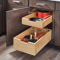 14-3/4" 2-Tier Pilaster Drawer System Set with BLUMOTION Soft-Closing, Wood - Alt Image 2