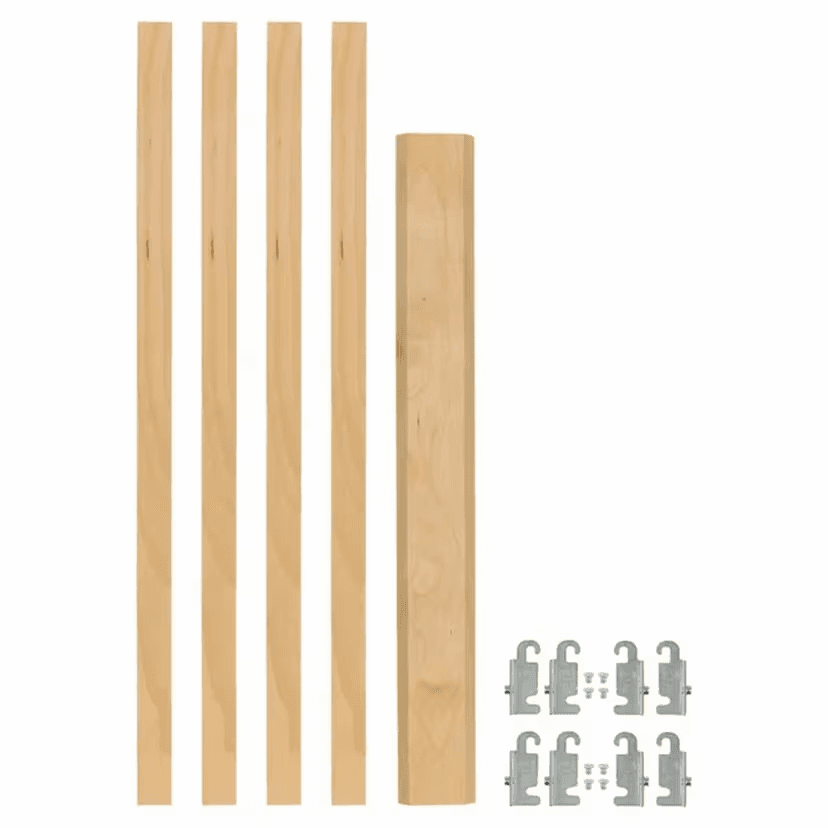 7/8" 4PIL Uprights Pilaster Hardware Set for 2 Drawers, 19-5/8" Height, Light Brown Main Image