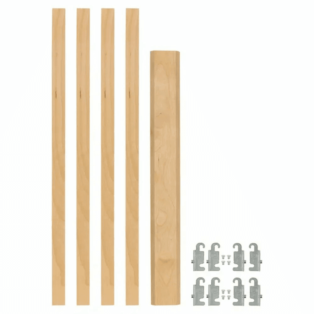 7/8" 4PIL Uprights Pilaster Hardware Set for 2 Drawers, 19-5/8" Height, Light Brown Main Image