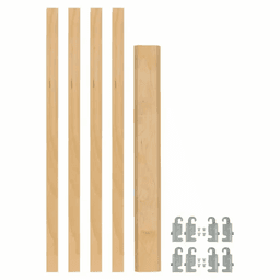 7/8" 4PIL Uprights Pilaster Hardware Set for 2 Drawers, 19-5/8" Height, Light Brown Main Image
