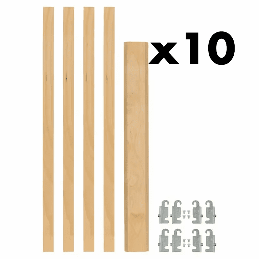 7/8" 4PIL Uprights Pilaster Hardware Set for 2 Drawers, 19-5/8" Height, Light Brown, Box of 10 Sets Main Image