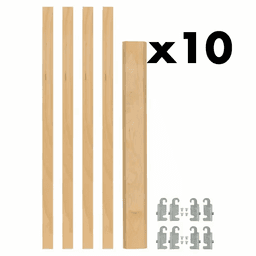 7/8" 4PIL Uprights Pilaster Hardware Set for 2 Drawers, 19-5/8" Height, Light Brown, Box of 10 Sets Main Image
