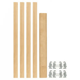 7/8" - 1-1/8" 4PIL 2-Uprights Pilaster Hardware Set, 19-5/8" Height, Light Brown Main - Image