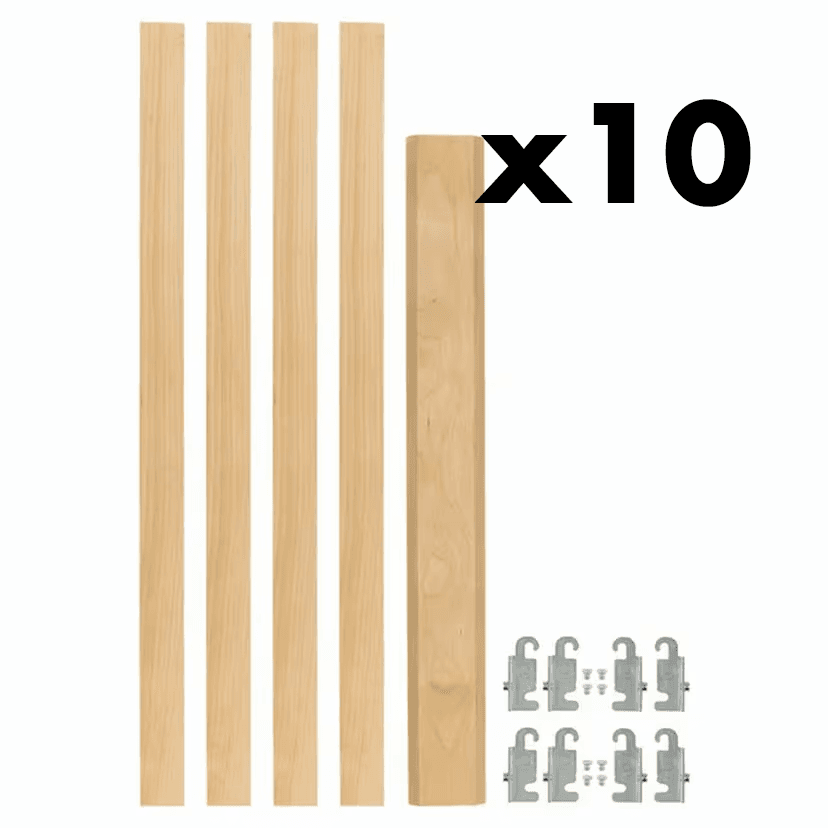 1-1/8" 4PIL Uprights Pilaster Hardware Set for 2 Drawers, 19-5/8" Height, Light Brown, Box of 10 Sets Main Image