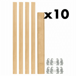 1-1/8" 4PIL Uprights Pilaster Hardware Set for 2 Drawers, 19-5/8" Height, Light Brown, Box of 10 Sets Main Image
