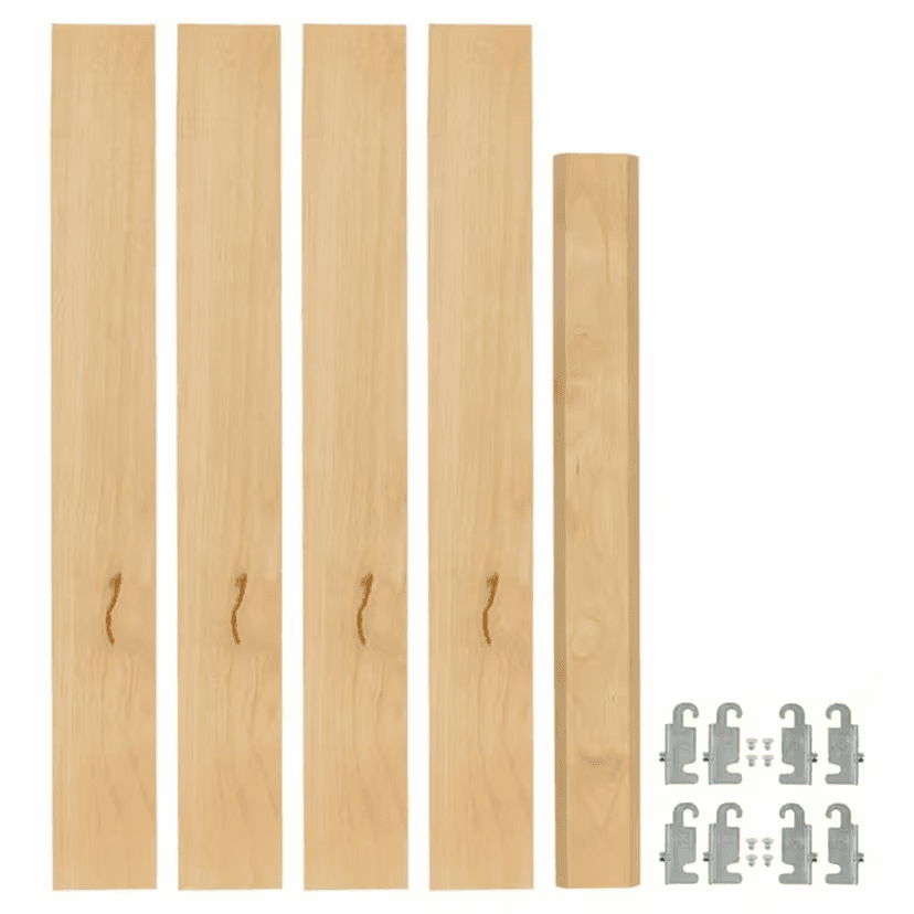 2-3/8" 4PIL Uprights Pilaster Hardware Set for 2 Drawers, 19-5/8" Height, Light Brown Main Image