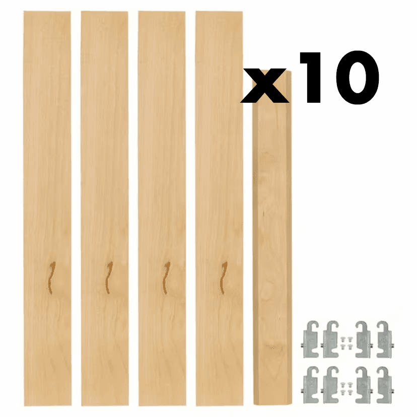 2-3/8" 4PIL Uprights Pilaster Hardware Set for 2 Drawers, 19-5/8" Height, Light Brown, Box of 10 Sets Main Image