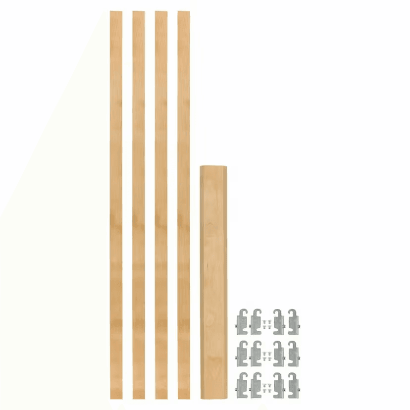 7/8" 4PIL Uprights Pilaster Hardware Set for 3 Drawers, 27-3/16" Height, Light Brown Main Image
