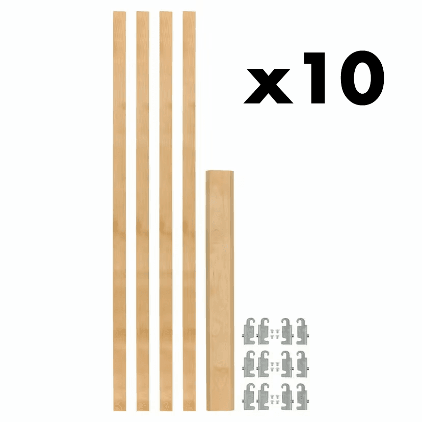 7/8" 4PIL Uprights Pilaster Hardware Set for 3 Drawers, 27-3/16" Height, Light Brown, Box of 10 Sets Main Image