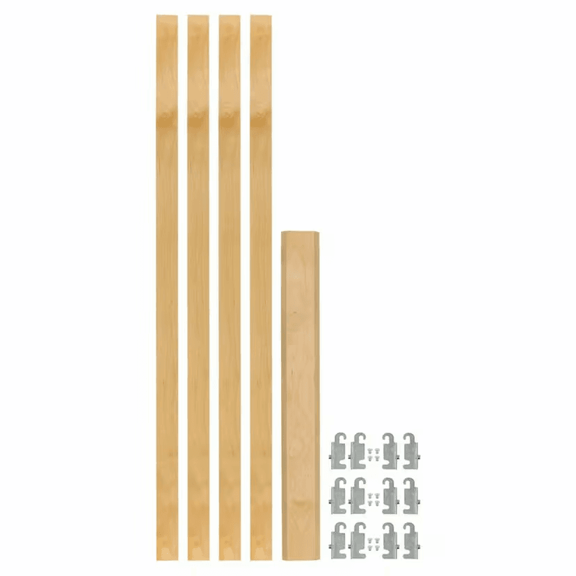 1-1/8" 4PIL Uprights Pilaster Hardware Set for 3 Drawers, 27-3/16" Height, Light Brown Main Image