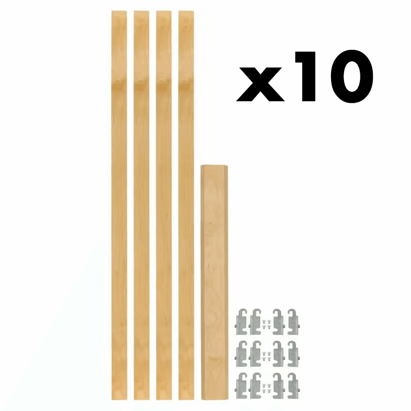 1-1/8" 4PIL Uprights Pilaster Hardware Set for 3 Drawers, 27-3/16" Height, Light Brown, Box of 10 Sets Main Image