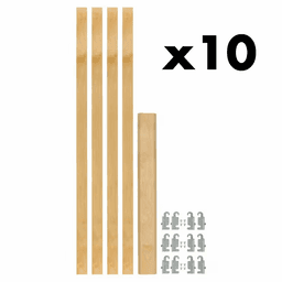 1-1/8" 4PIL Uprights Pilaster Hardware Set for 3 Drawers, 27-3/16" Height, Light Brown, Box of 10 Sets Main Image