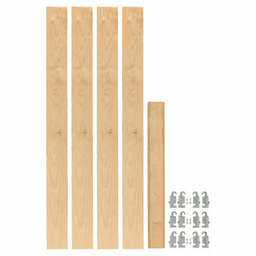 2-3/8" 4PIL Uprights Pilaster Hardware Set for 3 Drawers, 27-3/16" Height, Light Brown Main Image