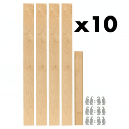 2-3/8" 4PIL Uprights Pilaster Hardware Set for 3 Drawers, 27-3/16" Height, Light Brown, Box of 10 Sets Main Image